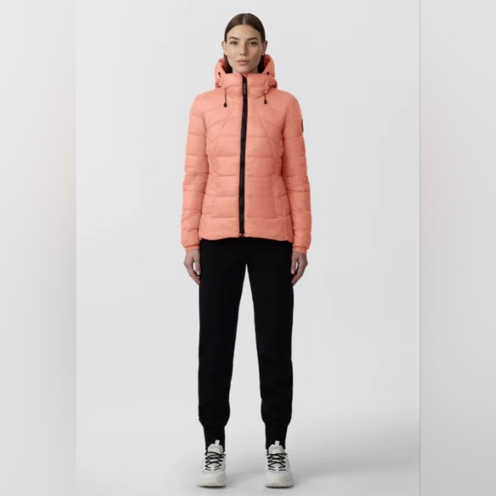 Canada Goose Abbott Hoody Women's Pink Daylily color Hooded Puffer Down Jacket
